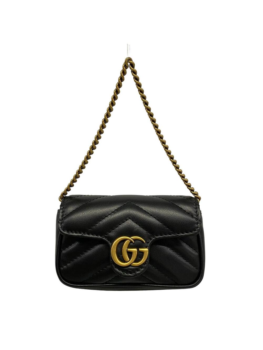 Gucci Gg Marmont Black Leather Handbag #304895G12B